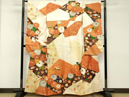平和屋着物■豪華振袖 駒刺繍 吉祥花文 金彩 正絹 逸品 DABE2525cd