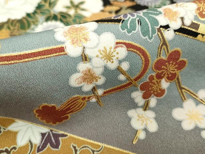 平和屋着物■豪華黒留袖　花車文　暈し染め　金彩　正絹　逸品　DABE2527cd