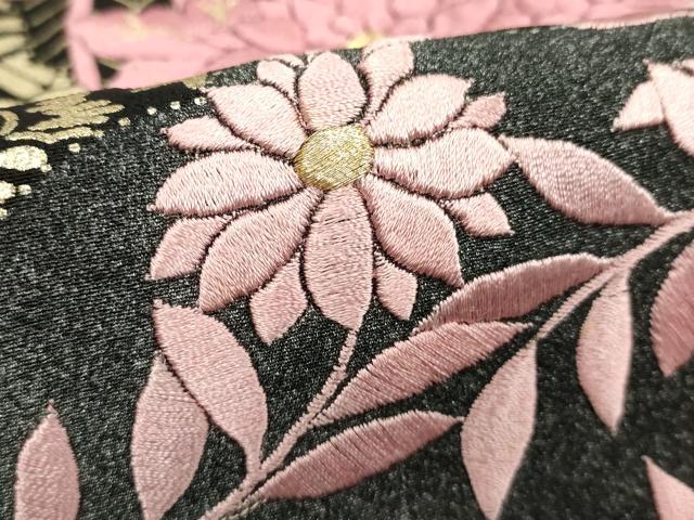 平和屋着物■豪華黒留袖　刺繍　雪輪花文　金彩　正絹　逸品　DABE2528cd