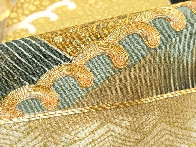 平和屋着物■豪華黒留袖　駒刺繍　立波文　金彩　正絹　逸品　DABE2538cd