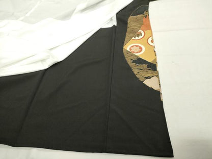 平和屋着物■豪華黒留袖　作家物　駒刺繍　道長風景文　金彩　正絹　逸品　DABE2542cd