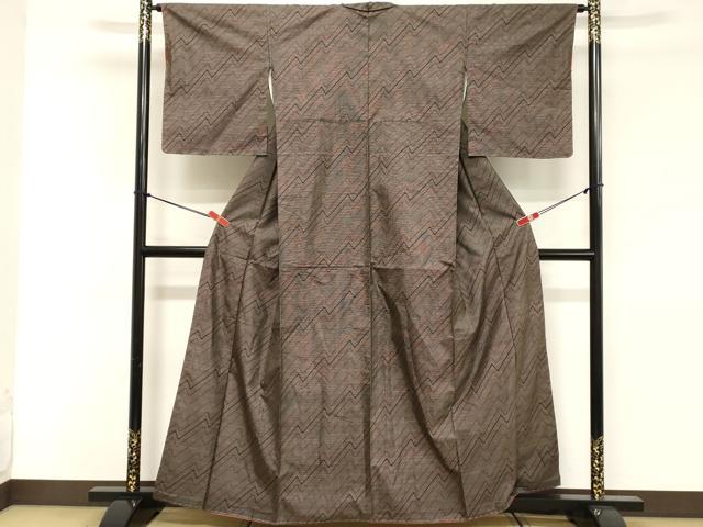 平和屋着物■本場大島紬　9マルキ　横段文　正絹　逸品　DABE2543cd