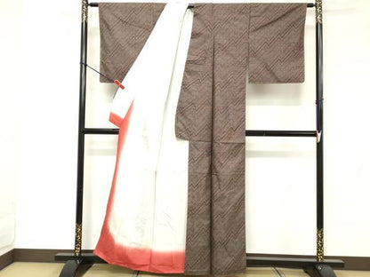 平和屋着物■本場大島紬　9マルキ　横段文　正絹　逸品　DABE2543cd