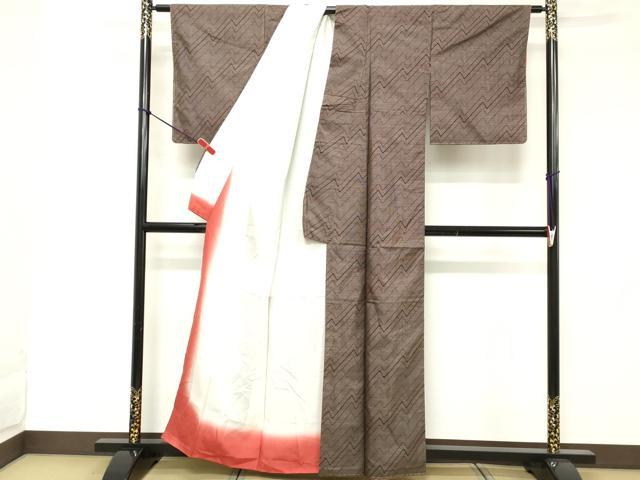 平和屋着物■本場大島紬　9マルキ　横段文　正絹　逸品　DABE2543cd