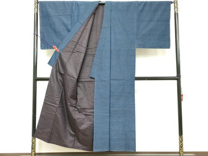 平和屋着物■上質な紬　横段文　正絹　逸品　DABE2544cd