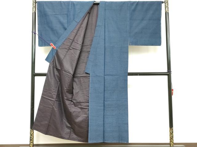 平和屋着物■上質な紬　横段文　正絹　逸品　DABE2544cd