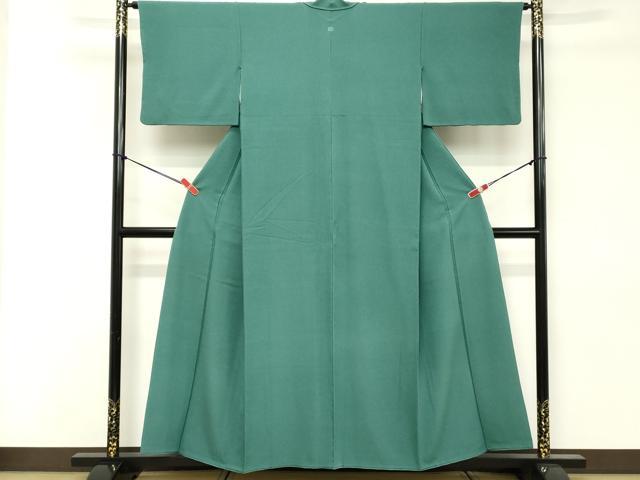 平和屋着物■上質な色無地　青碧色　正絹　逸品　DABE2549cd