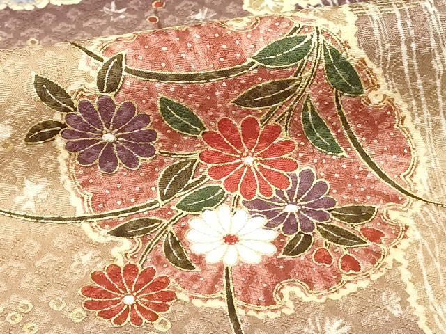 平和屋着物■上質な小紋　雪輪花文　暈し染め　金彩　正絹　逸品　DABE2551cd