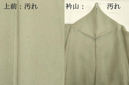 平和屋着物■上質な色無地　舞花地紋　山葵色　正絹　逸品　DABE2554cd
