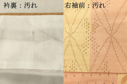 平和屋着物■上質な紬　七宝繋ぎ　間道　正絹　逸品　DABE2572cd