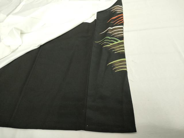 平和屋着物■豪華黒留袖　駒刺繍　流水地紙花文　金彩　正絹　逸品　DABE2578cd