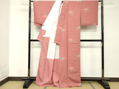 平和屋着物■小紋　草花文　洗える着物　DABE2759cd