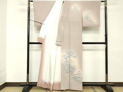 平和屋着物■訪問着　枝松文　暈し染め　金彩　正絹　逸品　DABE2764cd
