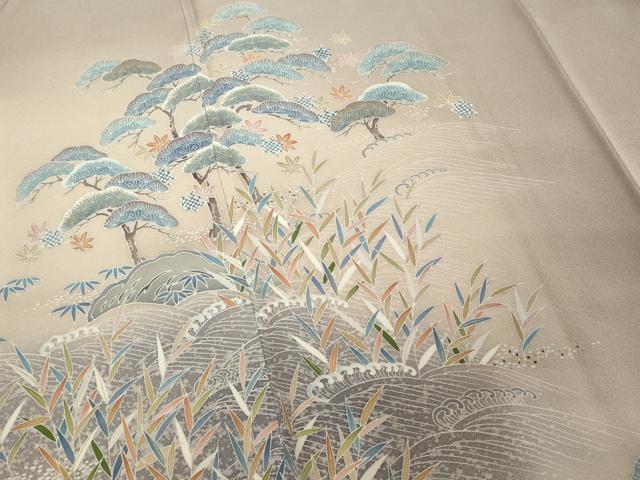 平和屋着物■訪問着　枝松文　暈し染め　金彩　正絹　逸品　DABE2764cd