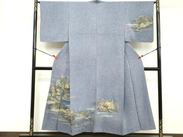 平和屋着物■訪問着　渡橋風景文　金銀彩　正絹　逸品　DABE2765cd