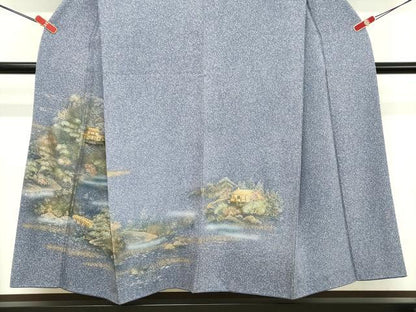 平和屋着物■訪問着　渡橋風景文　金銀彩　正絹　逸品　DABE2765cd
