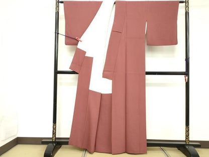 平和屋着物■上質な色無地　紅檜皮色　正絹　逸品　DABE2767cd