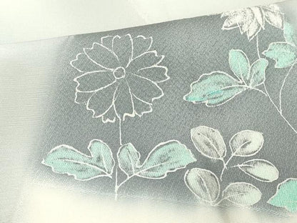平和屋着物■上質な小紋　切嵌花文　暈し染め　正絹　逸品　DABE2774cd