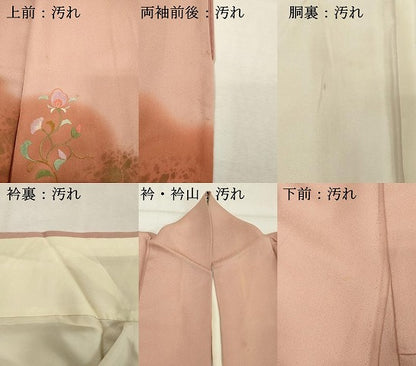 平和屋着物■訪問着　刺繍　草花文　暈し染め　金彩　正絹　逸品　DABE2776cd