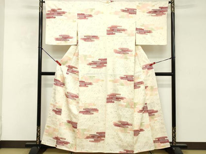 平和屋着物■上質な小紋　エ霞文　金彩　正絹　逸品　DABE2777cd