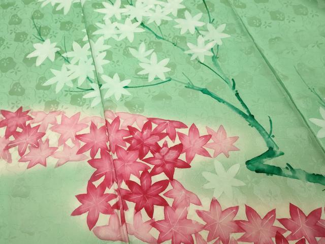 平和屋着物■訪問着 手描き 枝楓文 正絹 逸品 DABE2778cd