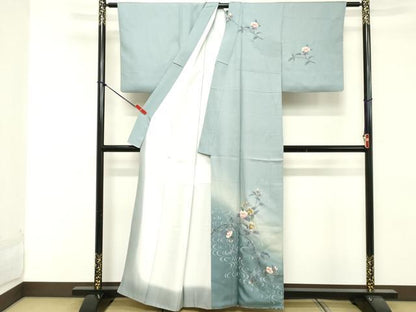 平和屋着物■訪問着　友禅　枝花文　暈し染め　正絹　逸品　DABE2783cd