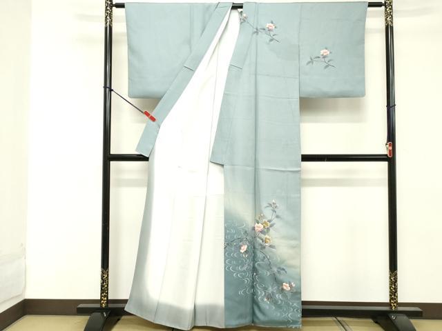 平和屋着物■訪問着　友禅　枝花文　暈し染め　正絹　逸品　DABE2783cd