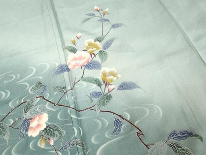 平和屋着物■訪問着　友禅　枝花文　暈し染め　正絹　逸品　DABE2783cd