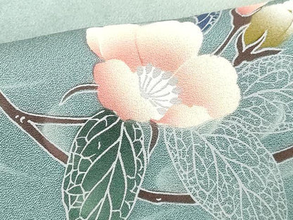 平和屋着物■訪問着　友禅　枝花文　暈し染め　正絹　逸品　DABE2783cd