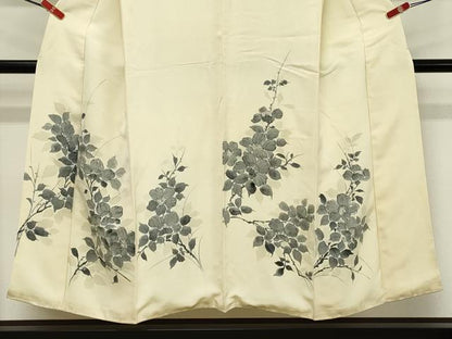 平和屋着物■訪問着 手描き 草花文 正絹 逸品 DABE2797cd
