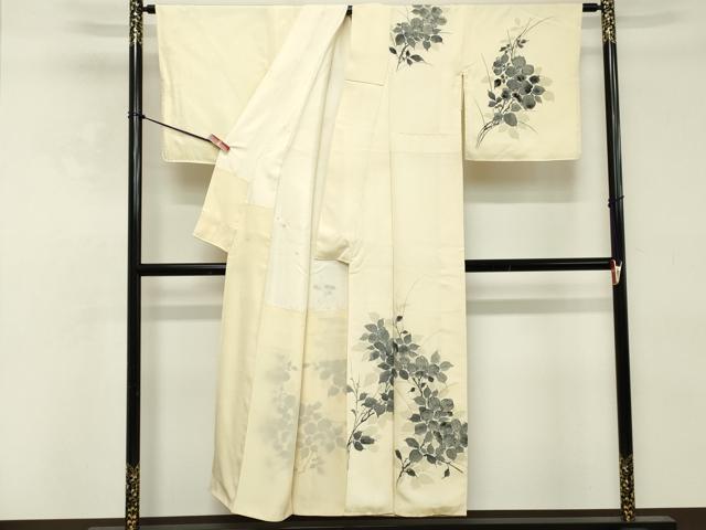 平和屋着物■訪問着 手描き 草花文 正絹 逸品 DABE2797cd