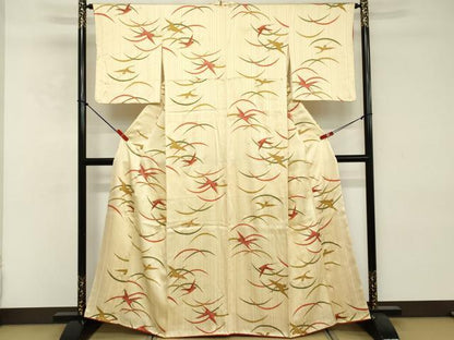 平和屋着物■上質な小紋　飛鶴文　金彩　正絹　逸品　DABE2798cd