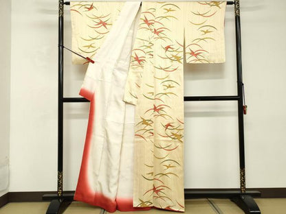平和屋着物■上質な小紋　飛鶴文　金彩　正絹　逸品　DABE2798cd