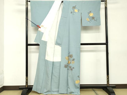平和屋着物■訪問着　草花文　金彩　正絹　逸品　DABE2799cd