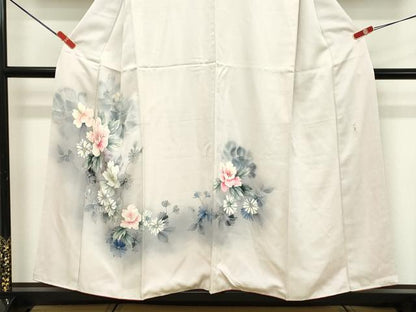 平和屋着物■訪問着 作家物 手描き 草花文 暈し染め 正絹 逸品 DABE2802cd