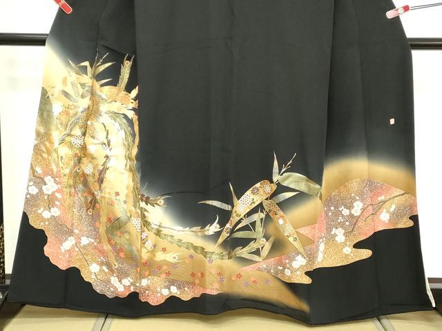 平和屋着物■豪華黒留袖 作家物 花鳥文 金銀彩 正絹 逸品 DABE2806cd