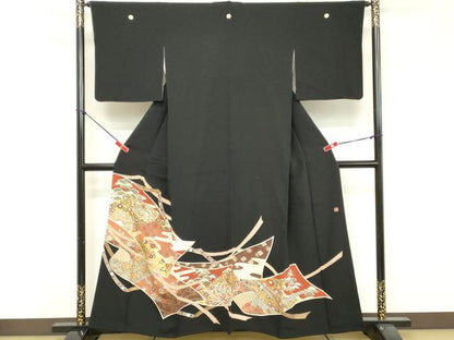 平和屋着物■豪華黒留袖 作家物 吉祥花文 金彩 正絹 逸品 DABE2808cd