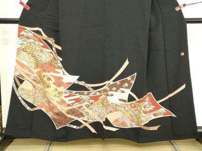 平和屋着物■豪華黒留袖 作家物 吉祥花文 金彩 正絹 逸品 DABE2808cd