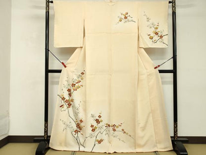 平和屋着物■訪問着 手描き 枝梅文 金彩 正絹 逸品 DABE2812cd
