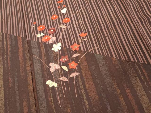 平和屋着物■訪問着 刺繍 草花文 正絹 逸品 DABE2815cd