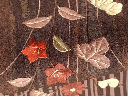 平和屋着物■訪問着 刺繍 草花文 正絹 逸品 DABE2815cd