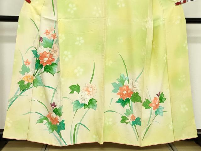 平和屋着物■訪問着 駒刺繍 草花文 暈し染め 金彩 正絹 逸品 DABE2816cd
