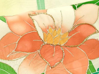 平和屋着物■訪問着 駒刺繍 草花文 暈し染め 金彩 正絹 逸品 DABE2816cd