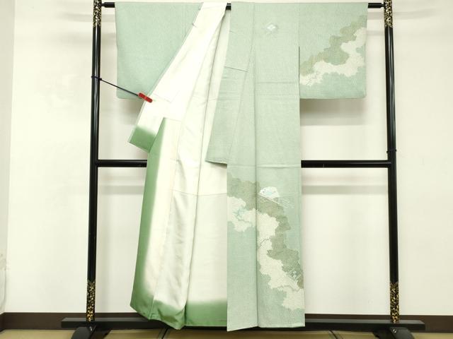 平和屋着物■訪問着 絞り 刺繍 扇面花文 金彩 正絹 逸品 DABE2820cd