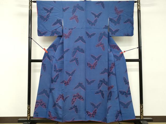 平和屋着物■上質な小紋 地紋起こし 舞蝶文 正絹 逸品 DABE2826cd