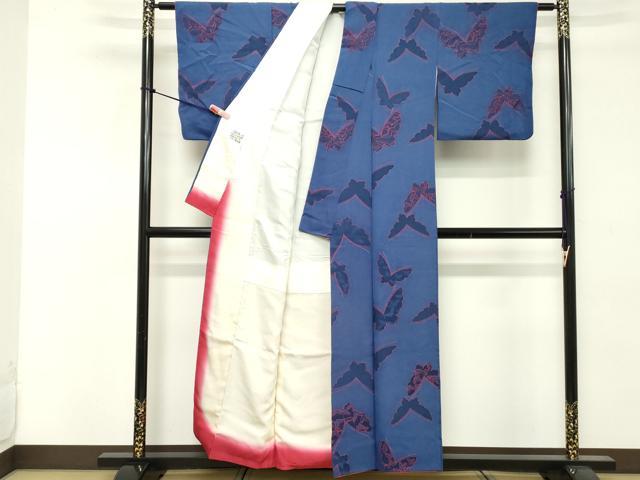 平和屋着物■上質な小紋 地紋起こし 舞蝶文 正絹 逸品 DABE2826cd
