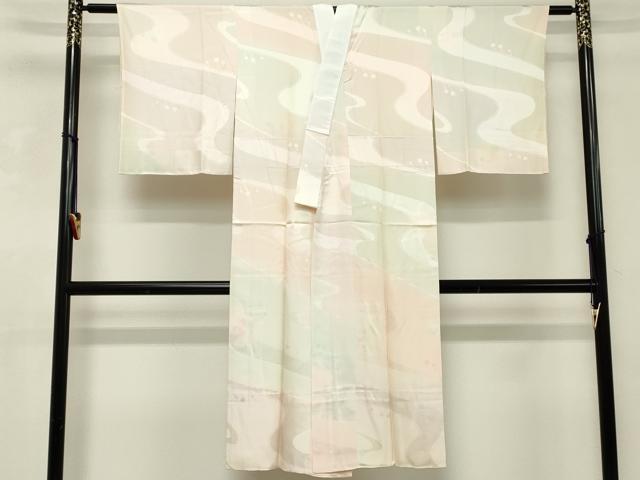 平和屋着物■長襦袢　袷　流水文　暈し染め　正絹　逸品　DABE2831cd