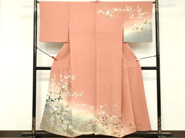平和屋着物■訪問着　雪輪花文　暈し染め　金彩　やまと誂製　正絹　逸品　DABE2836cd