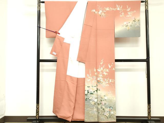平和屋着物■訪問着　雪輪花文　暈し染め　金彩　やまと誂製　正絹　逸品　DABE2836cd