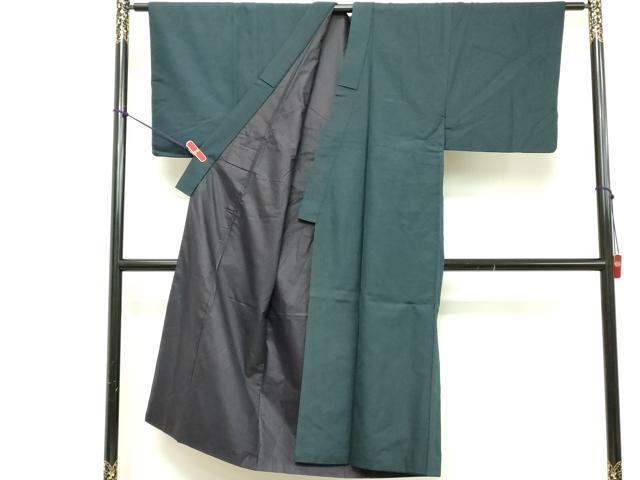 平和屋着物■男性 紬 アンサンブル 長羽織 霞地紋 正絹 逸品 DABE2840cd